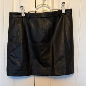 J. Crew Black Faux Leather Mini Skirt